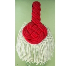 Epaulette Red Base with White Fringe